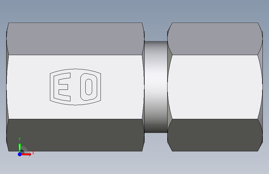 卡套式工业通用硬管接头EO_Swivel_connector_GAI08ZLM71 正面视图