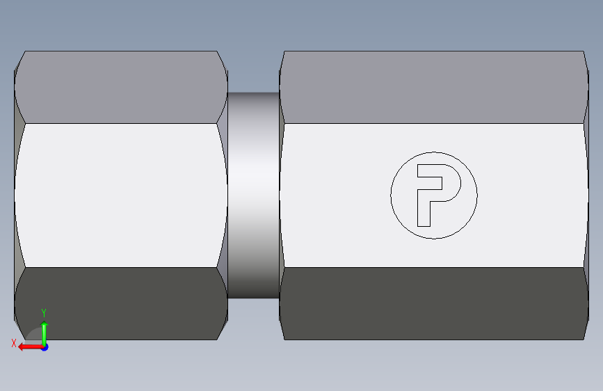卡套式工业通用硬管接头EO_Swivel_connector_GAI08ZLM71 背面视图
