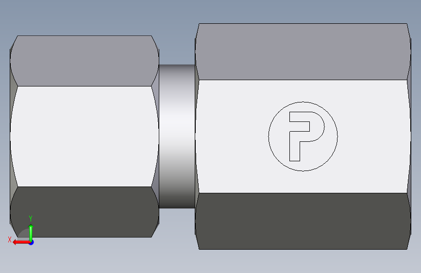 卡套式工业通用硬管接头EO_Swivel_connector_GAI08ZLR71 背面视图