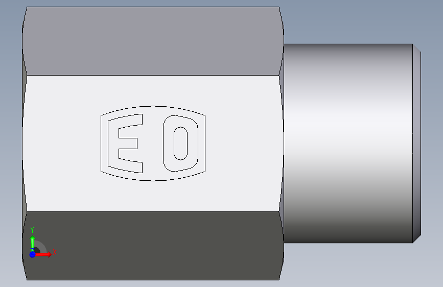 卡套式工业通用硬管接头EO_Swivel_connector_GAI10LM71X 正面视图