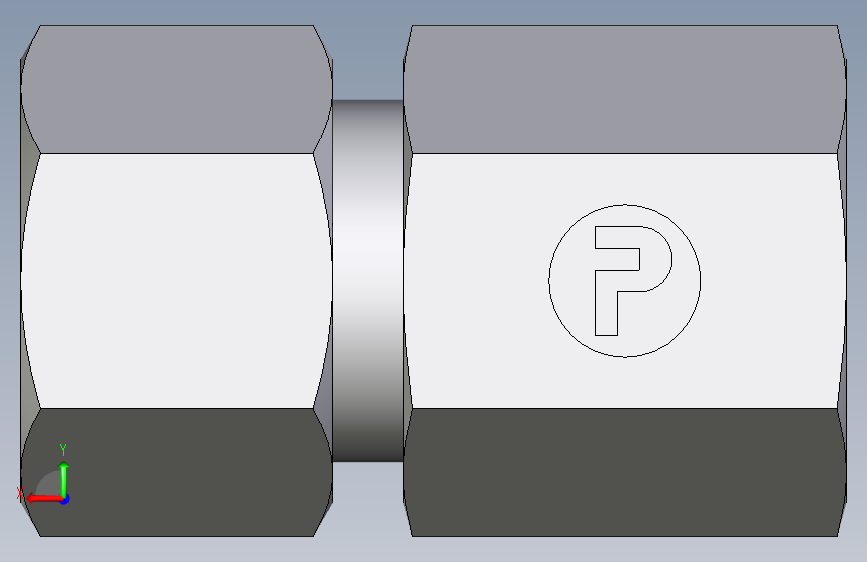 卡套式工业通用硬管接头EO_Swivel_connector_GAI12LM71 背面视图