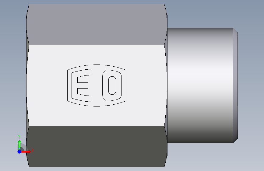 卡套式工业通用硬管接头EO_Swivel_connector_GAI12LMCFX 正面视图