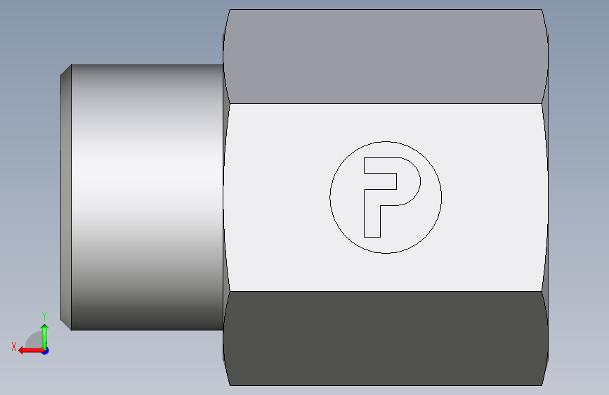 卡套式工业通用硬管接头EO_Swivel_connector_GAI12LMCFX 背面视图