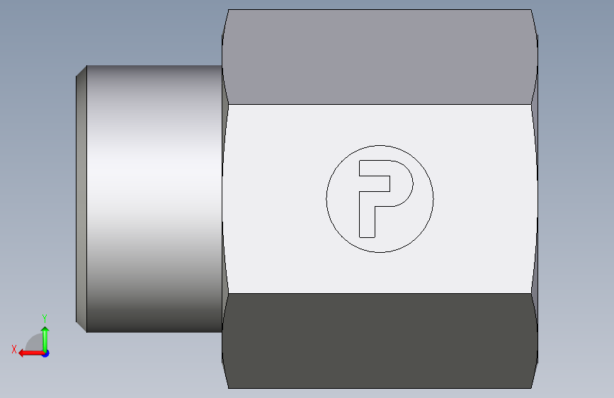 卡套式工业通用硬管接头EO_Swivel_connector_GAI15LR71X 背面视图