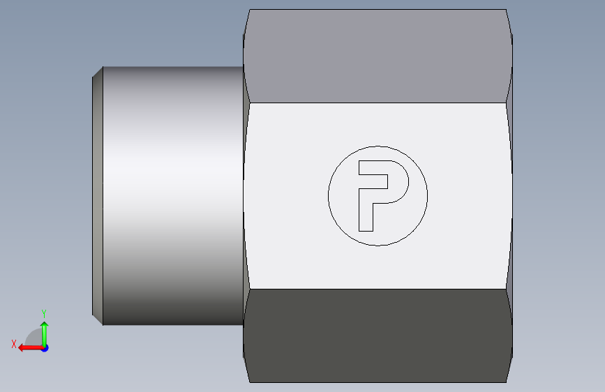 卡套式工业通用硬管接头EO_Swivel_connector_GAI16SM71X 背面视图