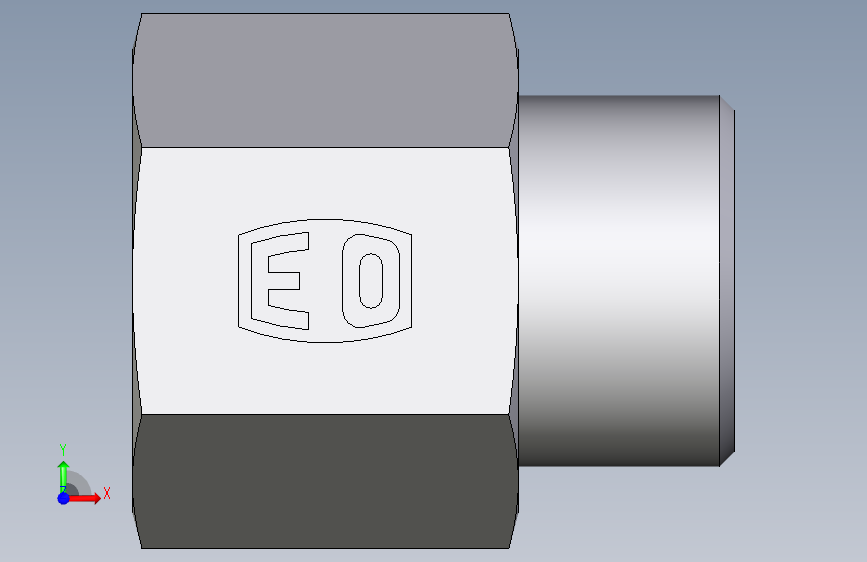 卡套式工业通用硬管接头EO_Swivel_connector_GAI16SM71X 正面视图
