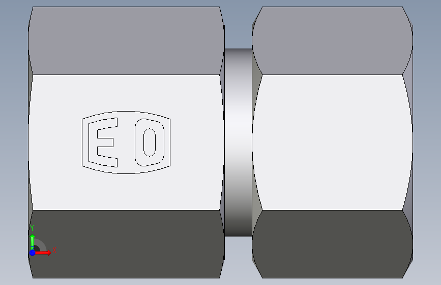 卡套式工业通用硬管接头EO_Swivel_connector_GAI16ZSM71 正面视图