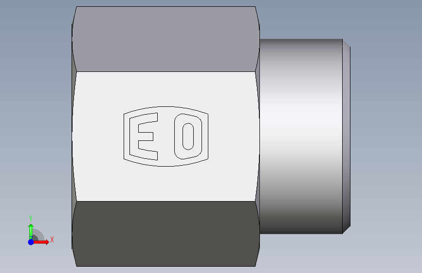 卡套式工业通用硬管接头EO_Swivel_connector_GAI18LM71X 正面视图