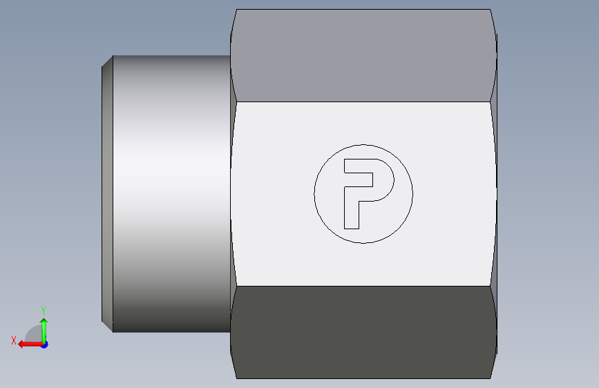 卡套式工业通用硬管接头EO_Swivel_connector_GAI18LM71X 背面视图