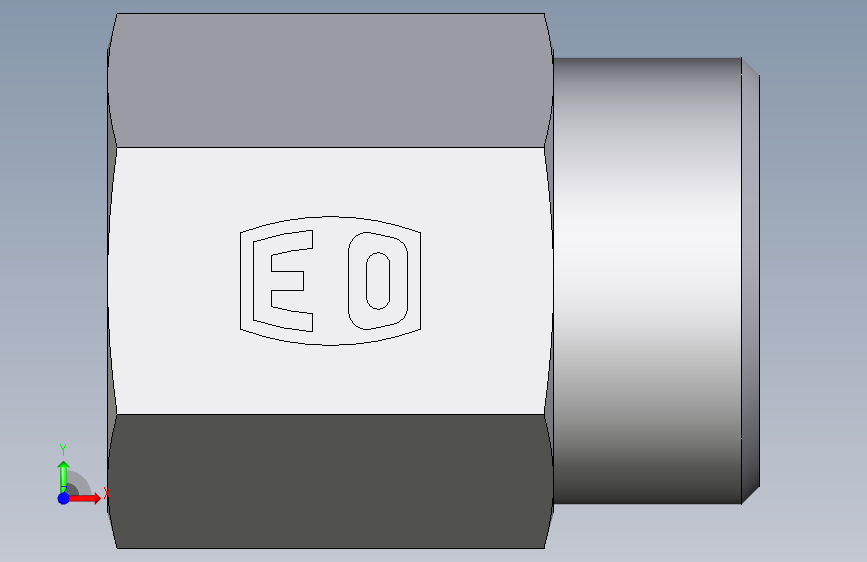 卡套式工业通用硬管接头EO_Swivel_connector_GAI18LR71X 正面视图