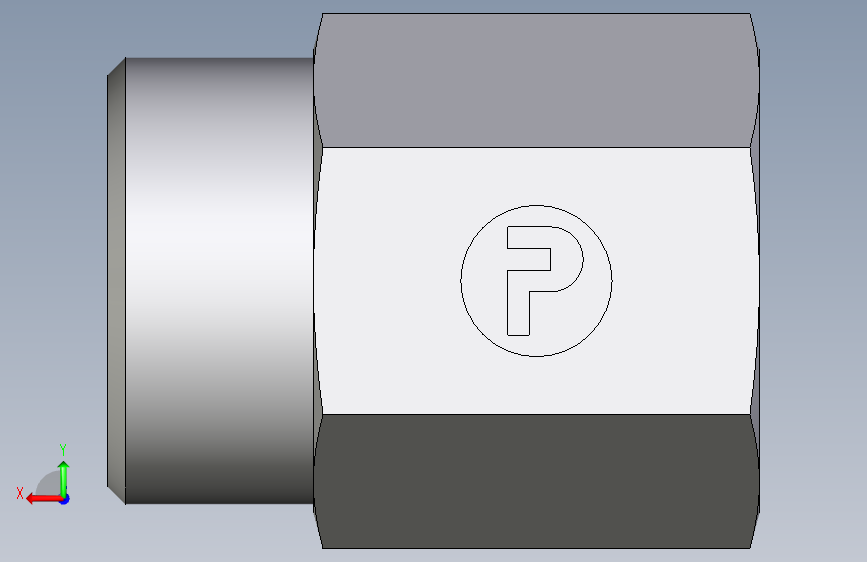 卡套式工业通用硬管接头EO_Swivel_connector_GAI18LR71X 背面视图