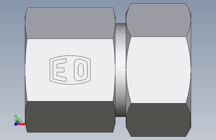 卡套式工业通用硬管接头EO_Swivel_connector_GAI18ZLMCF 正面视图