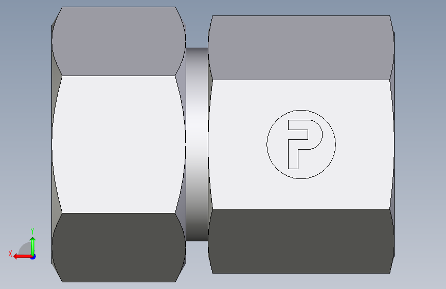 卡套式工业通用硬管接头EO_Swivel_connector_GAI18ZLMCF 背面视图