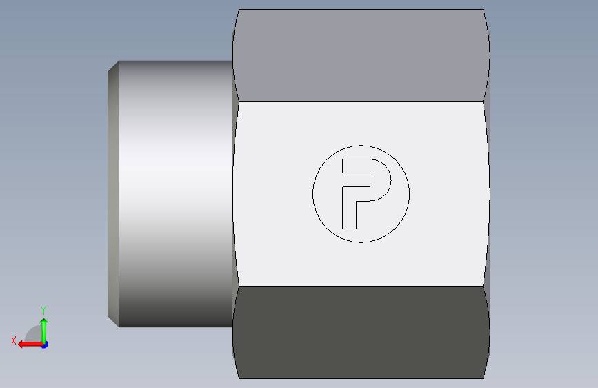 卡套式工业通用硬管接头EO_Swivel_connector_GAI22LR71X 背面视图
