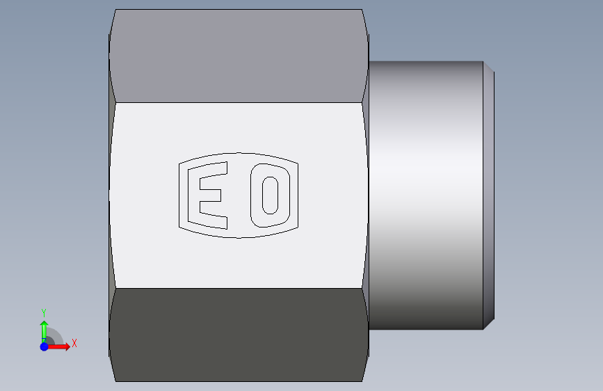 卡套式工业通用硬管接头EO_Swivel_connector_GAI22LR71X 正面视图