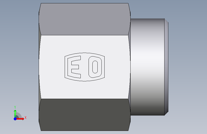 卡套式工业通用硬管接头EO_Swivel_connector_GAI28L1NPT71X 正面视图