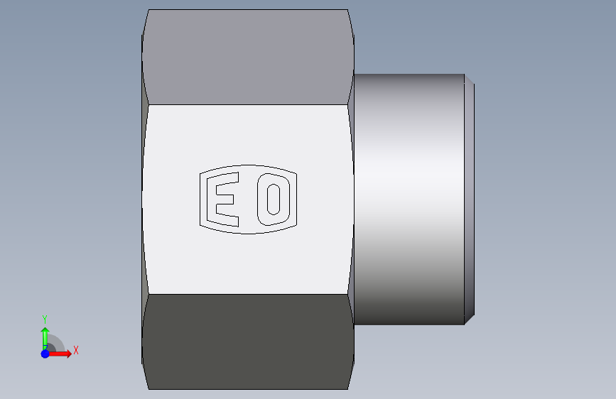 卡套式工业通用硬管接头EO_Swivel_connector_GAI30SR71X 正面视图