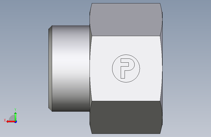 卡套式工业通用硬管接头EO_Swivel_connector_GAI30SR71X 背面视图