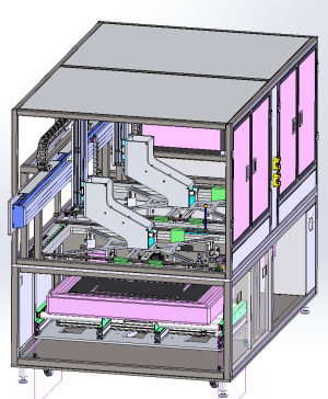 47寸panel 上料分盒设备3D数模图纸 Solidworks18设计 附STEP