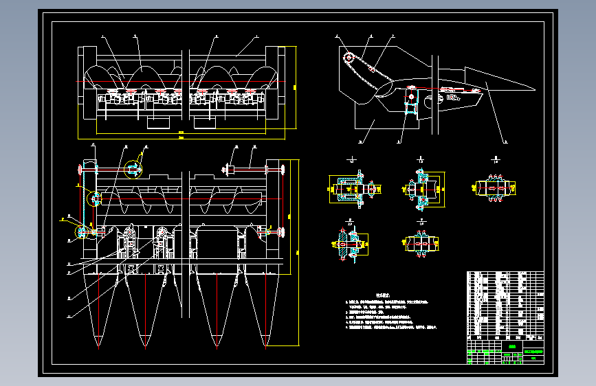 玉米收割机割台CAD装配图==1477565=100