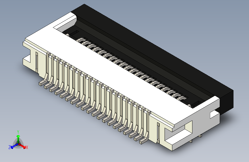 FPC连接器20pin 5mm SMT zif水平