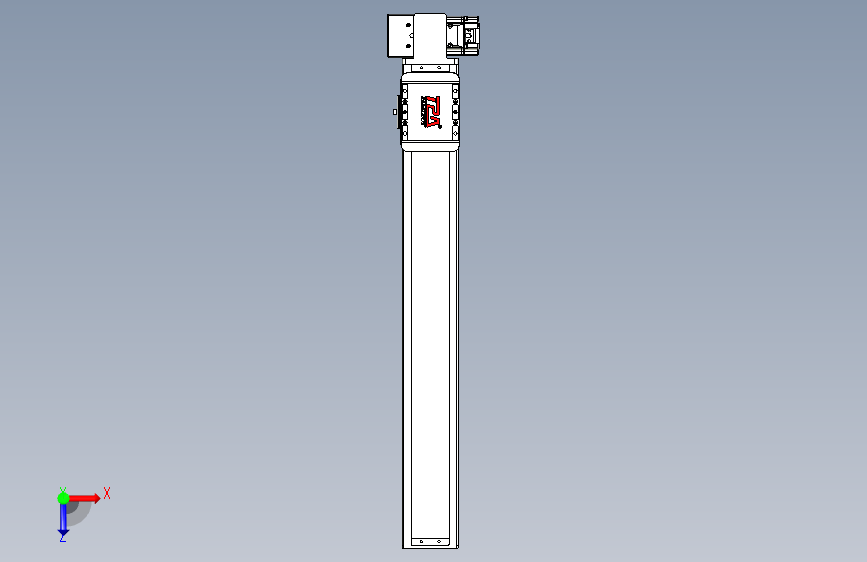 同步带全封闭直线模组TPA-HCB-85D-90-L550-RP-Y-P20-N3 俯视图