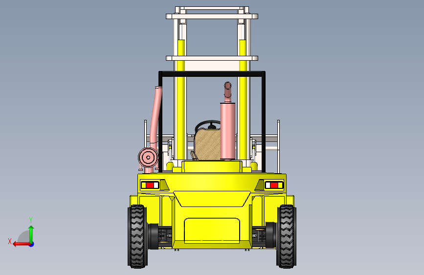 叉车 背面视图