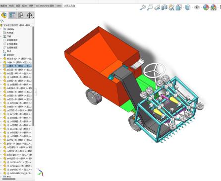 甜玉米玉米收获机设计【三维SolidWorks模型3D建模+CAD图纸+说明