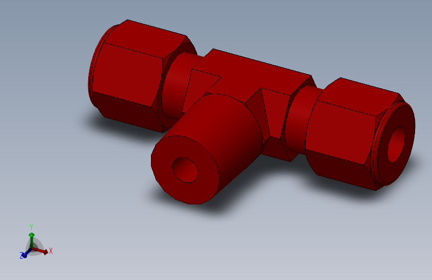solidworks-lok male branch tee