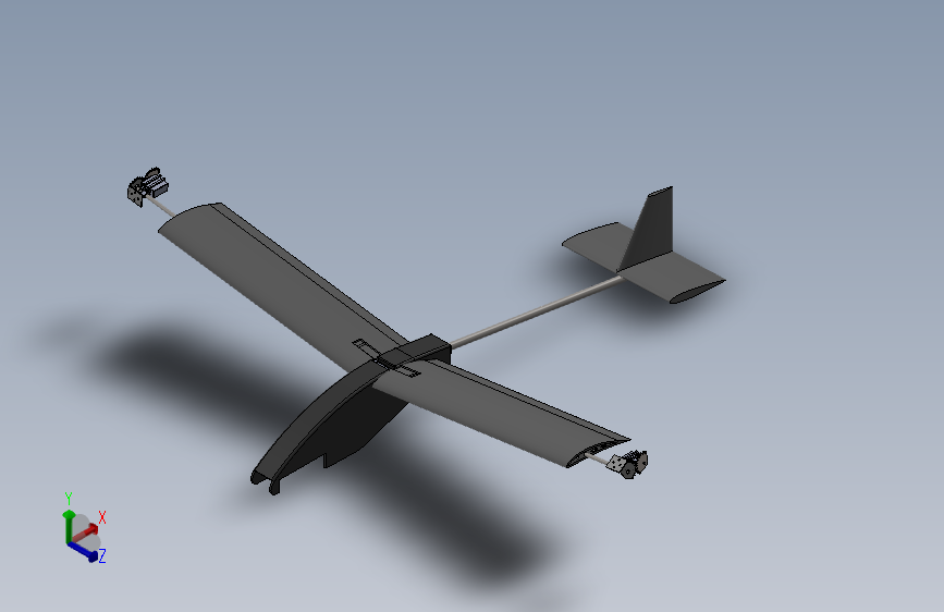 固定翼垂直起降小无人机3D数模图纸 Solidworks设计