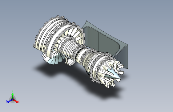 涡轮风扇发动机结构摆件3D数模图纸 STP格式