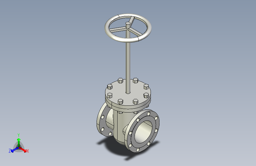 阀门模型gate_valve_(asme_b16.34)_fl_-_150-2500