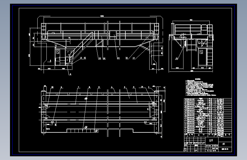 18-22.5桥式起重机主梁设计5张CAD图