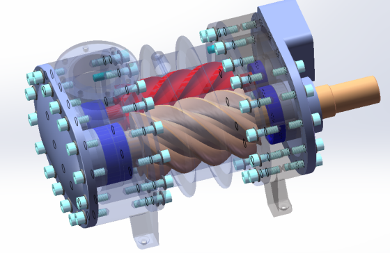 螺杆压缩机设计 SW三维+CAD+说明书