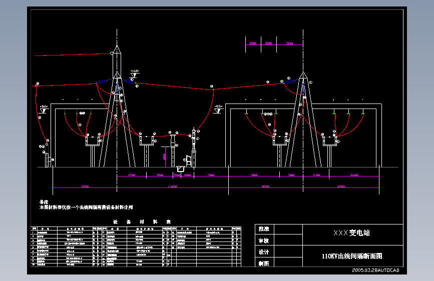 110KV出线断面图