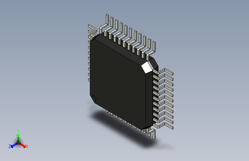 元器件3D封装QFP44_FPT-44P-M11154