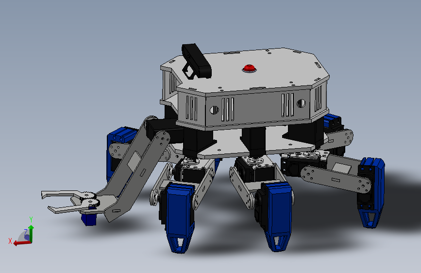 KRSRI-SAR六足爬行机器人结构3D图纸 Solidworks设计