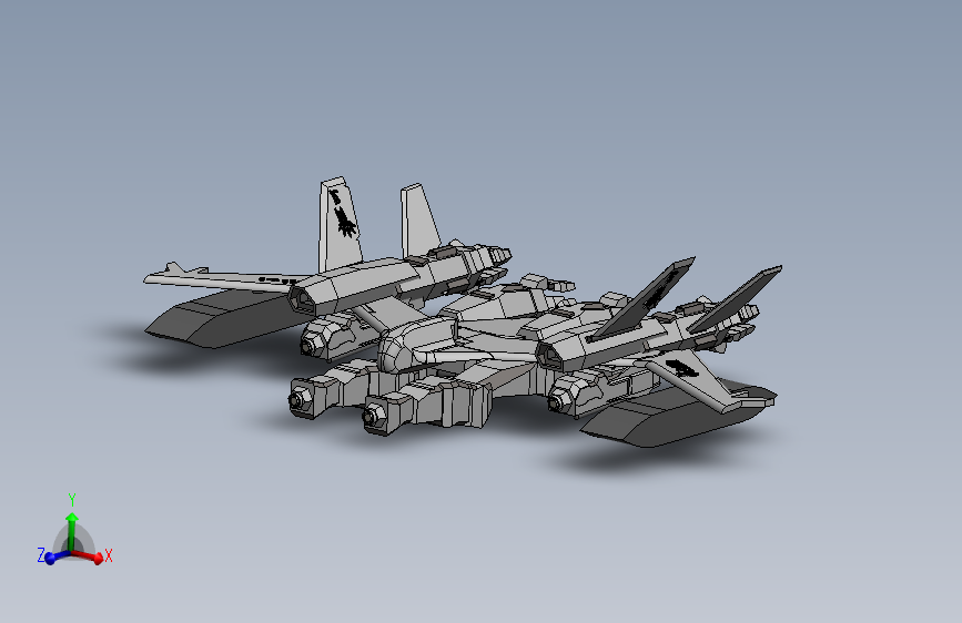 NieR Ho229可变飞行机器人造型3D图纸 Solidworks设计