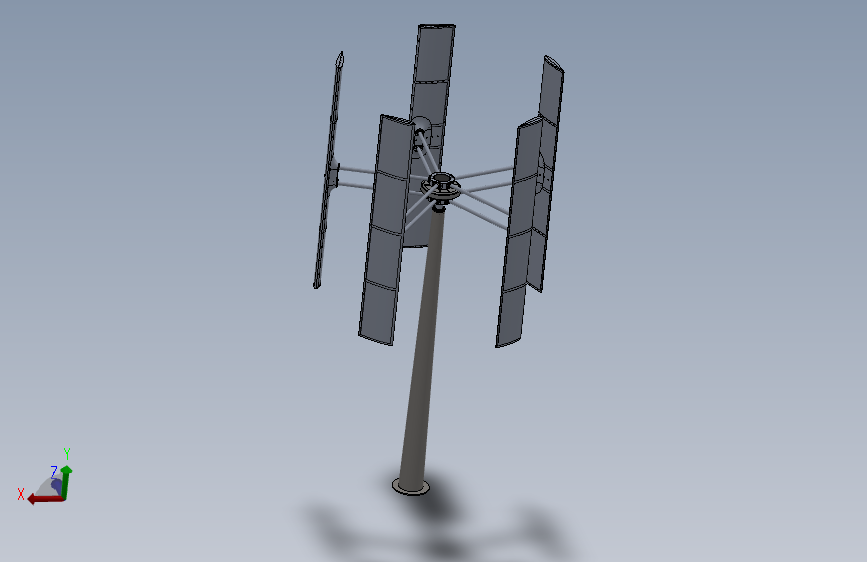 H型垂直轴风力发电机三维