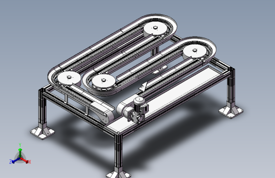 S型链板输送线3D图纸 H924