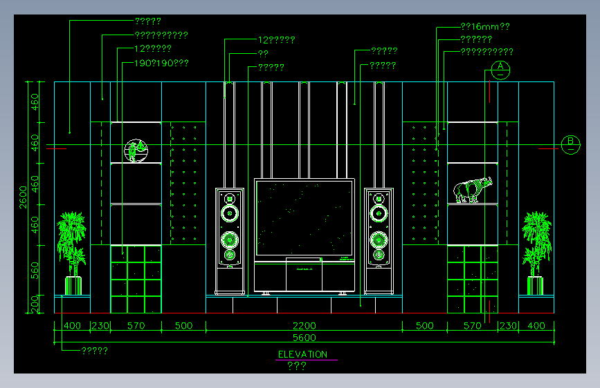 CAD室内设计施工图常用图块之客厅