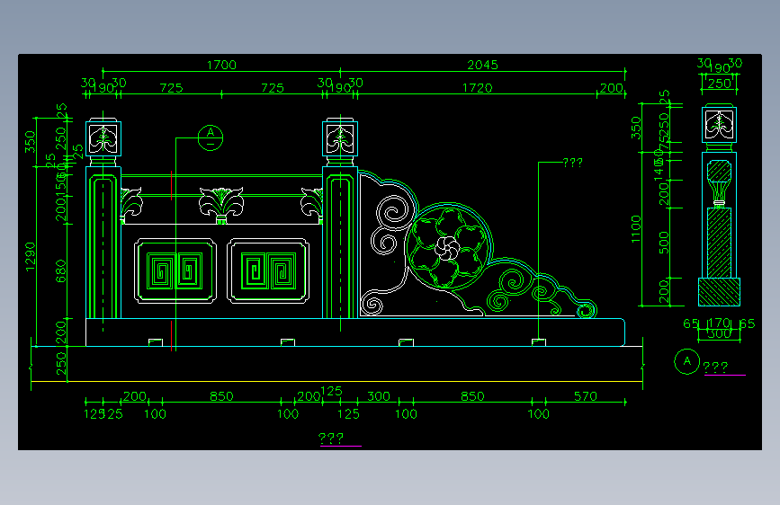 CAD室内设计施工图常用图块之栏杆