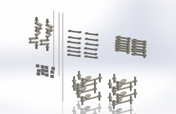 多足行走机器人 DIY 创新机器人 机械设计参考资料 三维模型图纸
