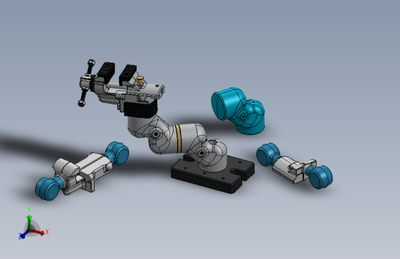 铝虎钳机械臂模型3D图纸 Solidworks设计