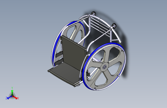 篮球轮椅装配图--模型格式为 stp