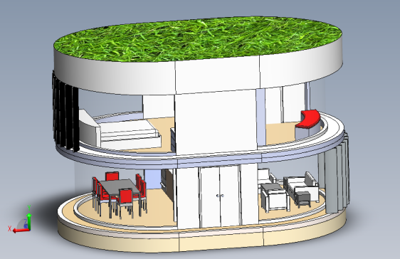 双层环保小别墅3D建模图纸 SOLIDWORKS设计