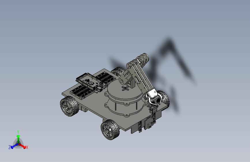 3 DOF  Arm三自由度机械臂小车3D图纸 STEP格式