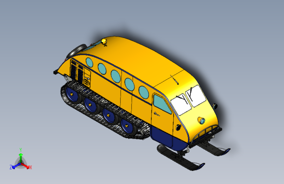 auto-neige Bombardier B12雪地履带车3D图纸 STEP格式