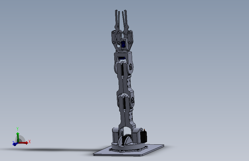 Braccio Arduino简易机械臂3D数模图纸 Solidworks设计