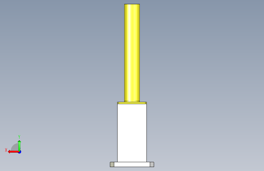 cylindrical arm柱坐标系机械臂简易模型3D图纸 STP IGS x_t格式 背面视图